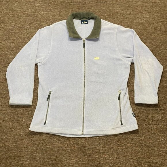 Gill Women's Fleece Jacket Full Zip Sweater Lavender Size 16 Pockets Logo - Picture 1 of 10
